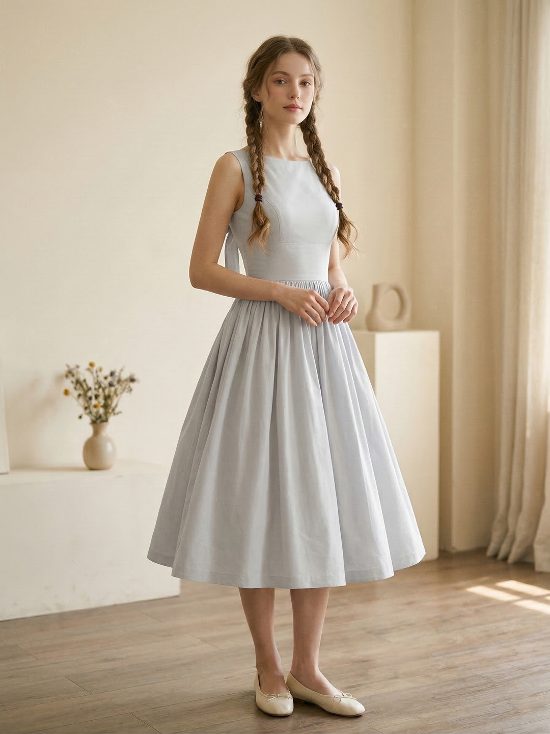 Madeline Solid Cotton Dress