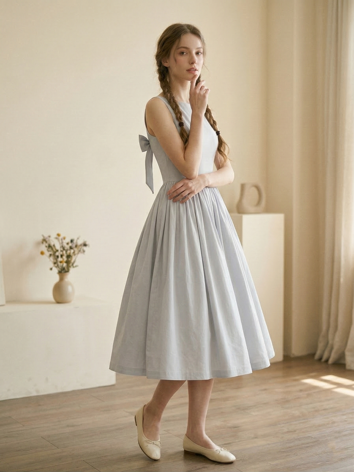 Madeline Solid Cotton Dress