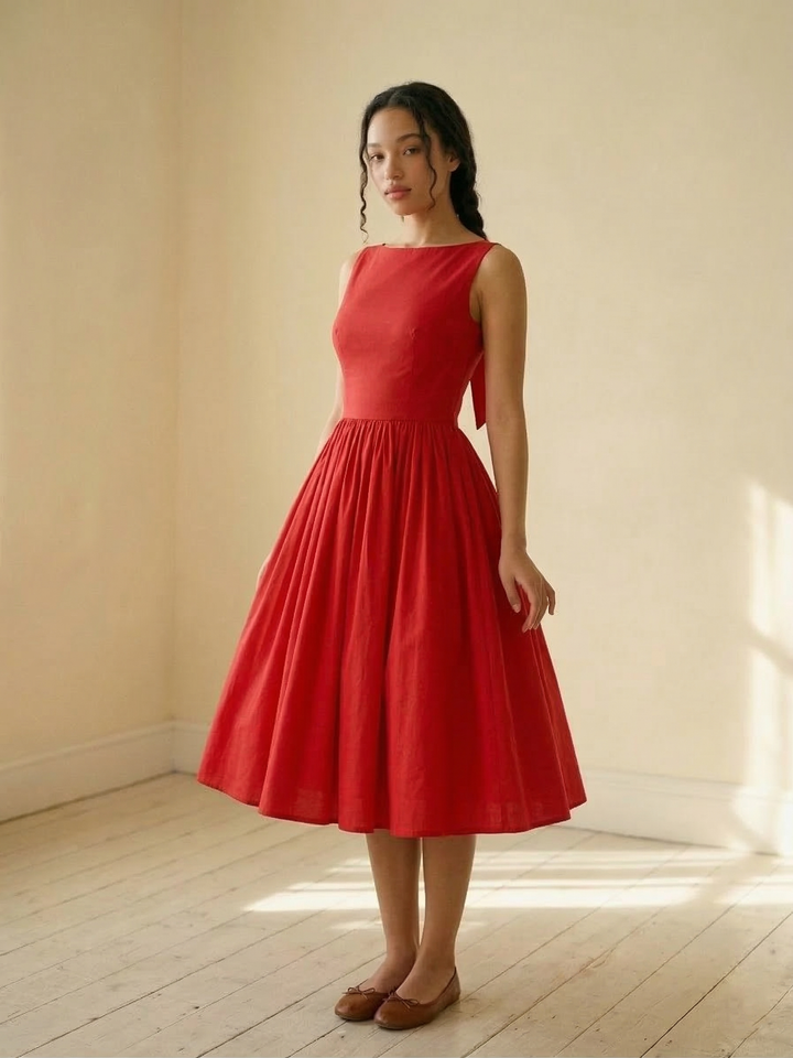 Madeline Solid Cotton Dress