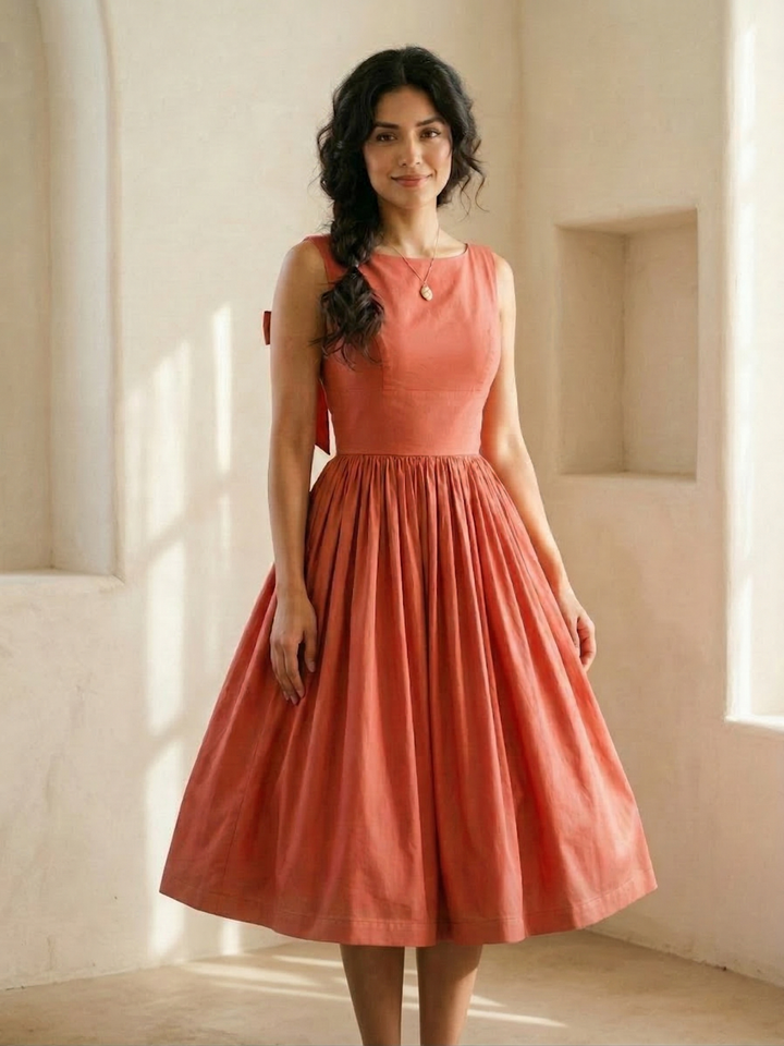 Madeline Solid Cotton Dress