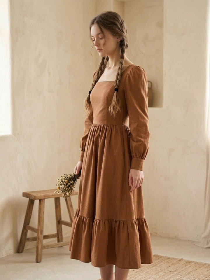 Mary Solid Cotton Dress