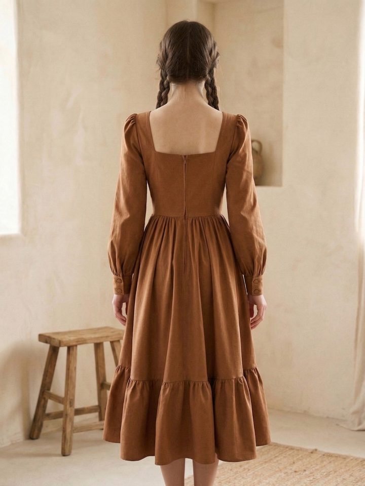 Mary Solid Cotton Dress