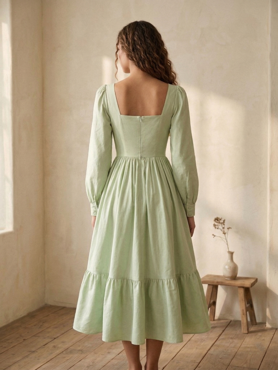 Mary Solid Cotton Dress