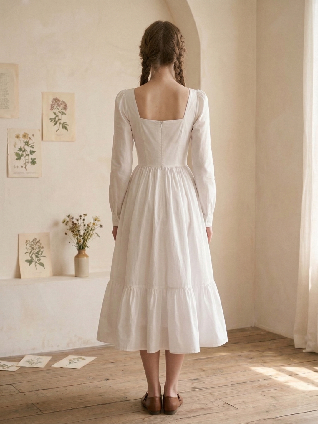 Mary Solid Cotton Dress