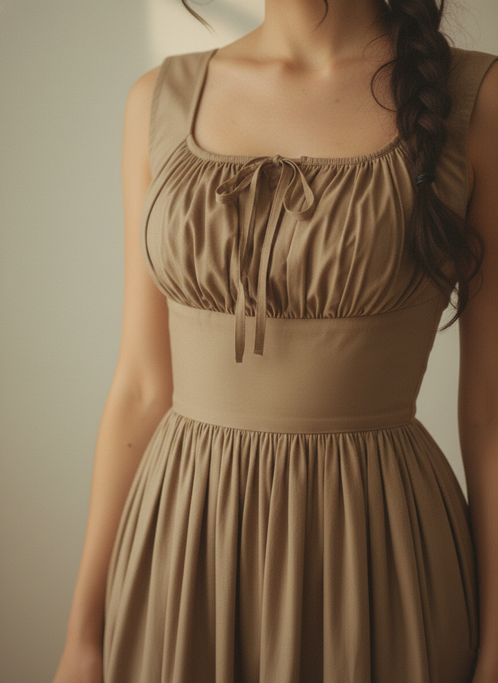 MTO - Michelle Solid Cotton Dress