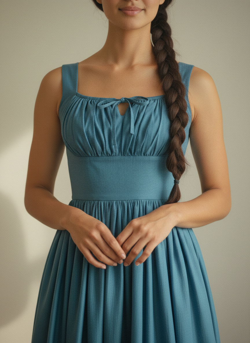 MTO - Michelle Solid Cotton Dress