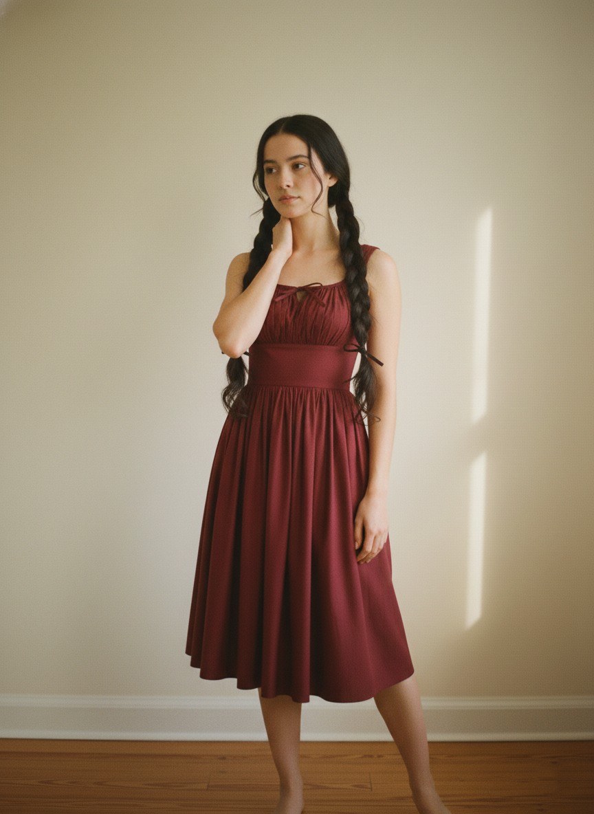 MTO - Michelle Solid Cotton Dress