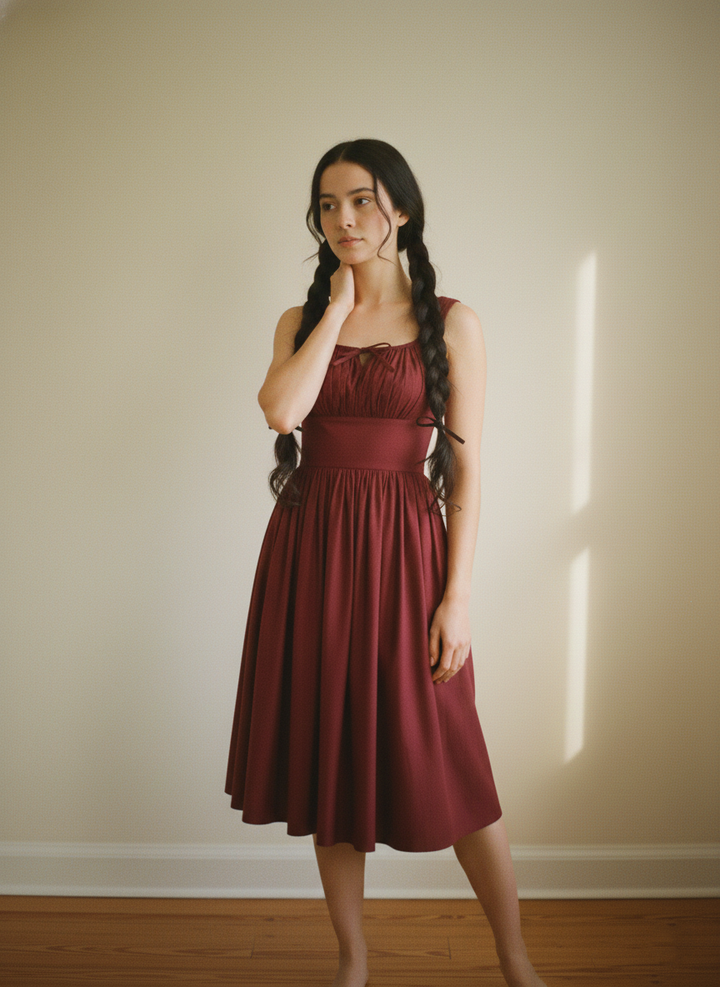 MTO - Michelle Solid Cotton Dress