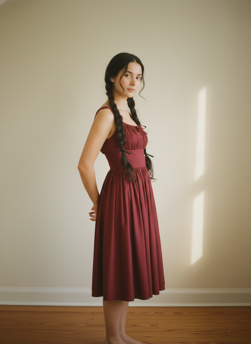 MTO - Michelle Solid Cotton Dress