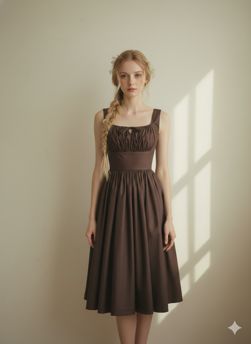 MTO - Michelle Solid Cotton Dress