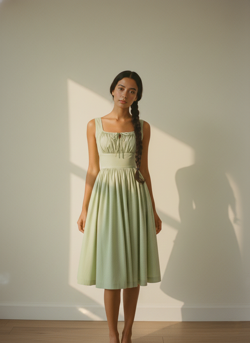 MTO - Michelle Solid Cotton Dress