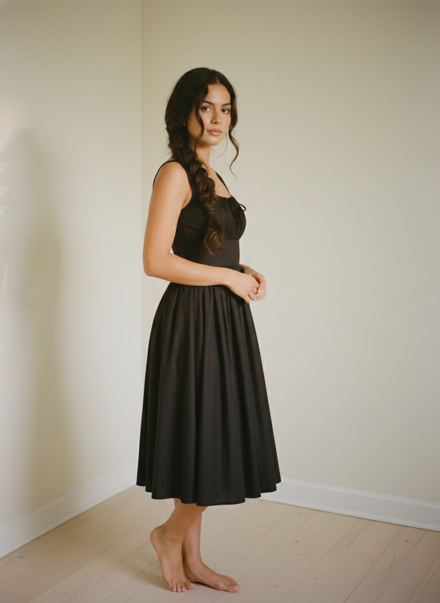 MTO - Michelle Solid Cotton Dress