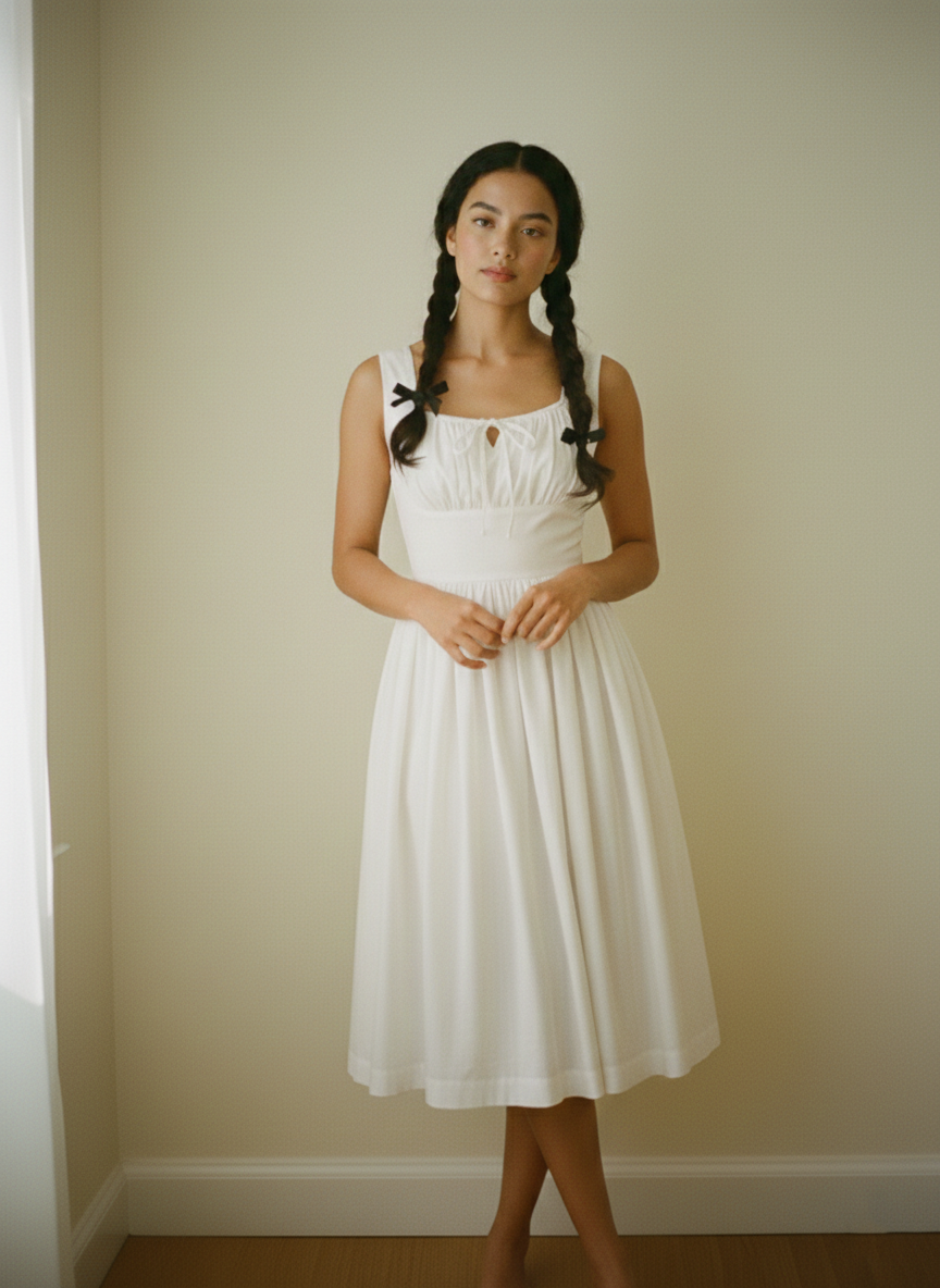 MTO - Michelle Solid Cotton Dress