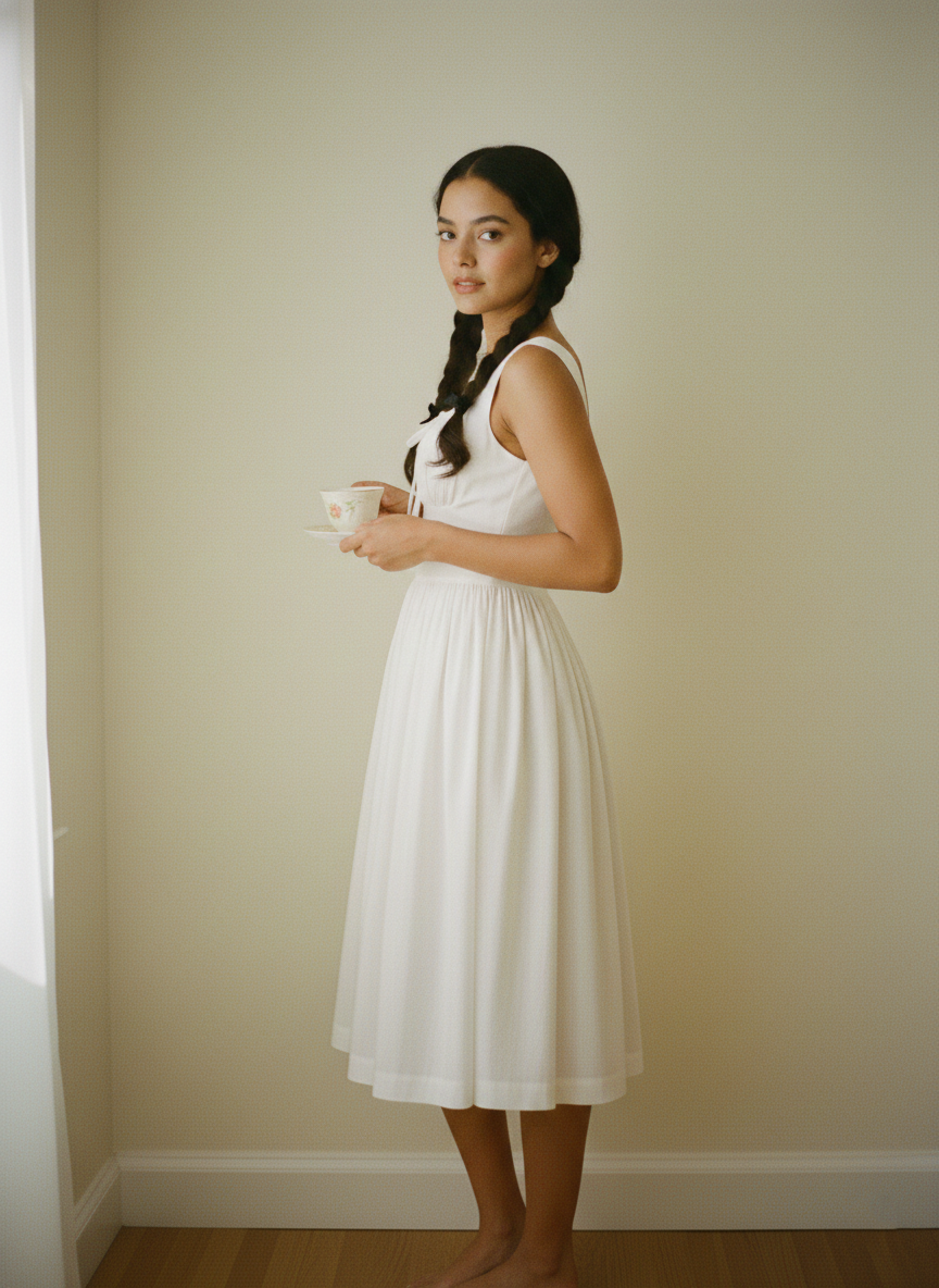 MTO - Michelle Solid Cotton Dress