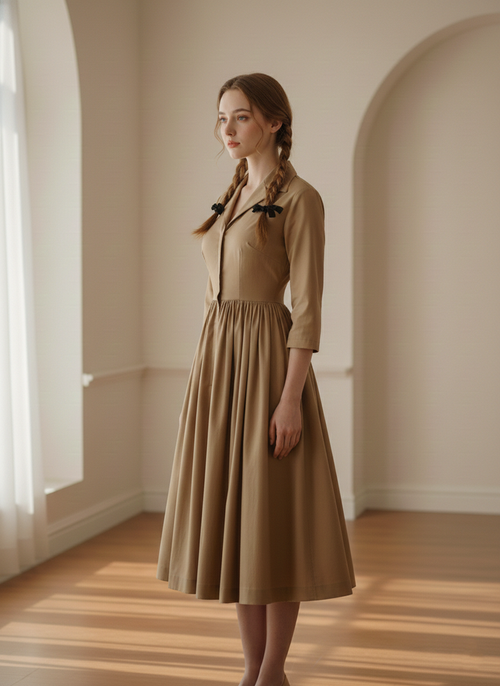 MTO - Natalie Solid Cotton Dress