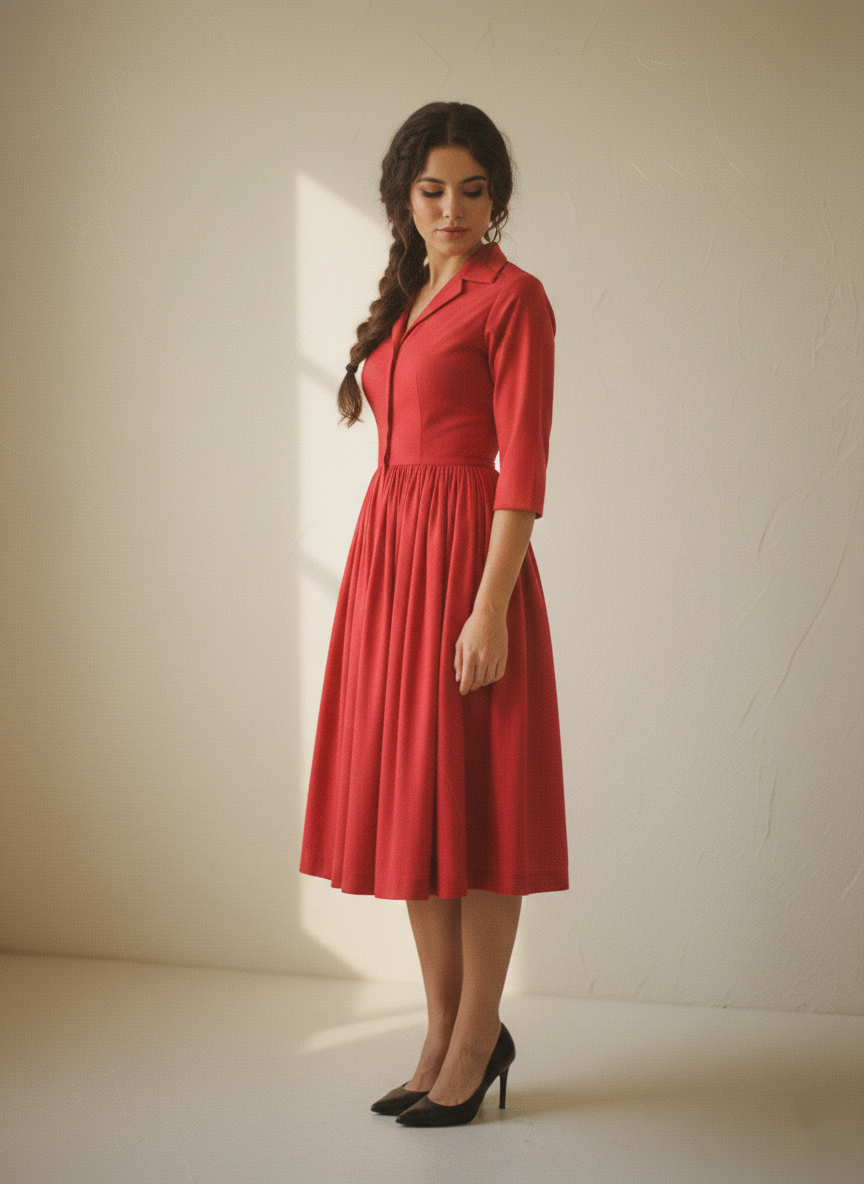 MTO - Natalie Solid Cotton Dress