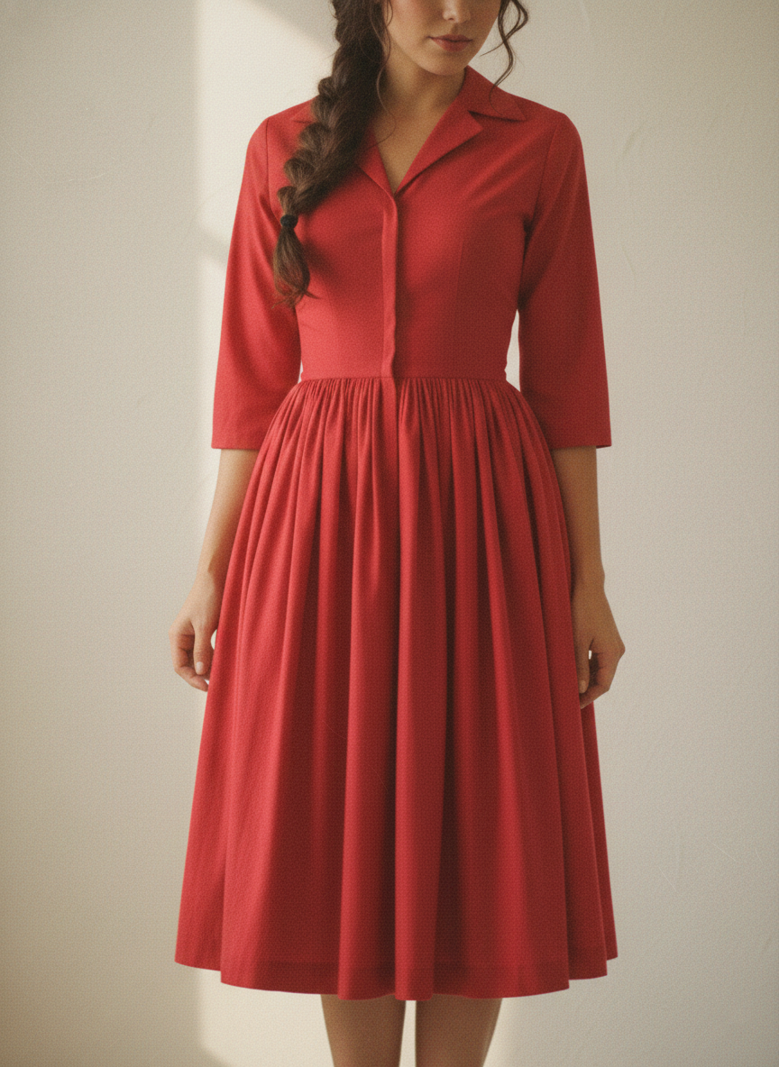 MTO - Natalie Solid Cotton Dress