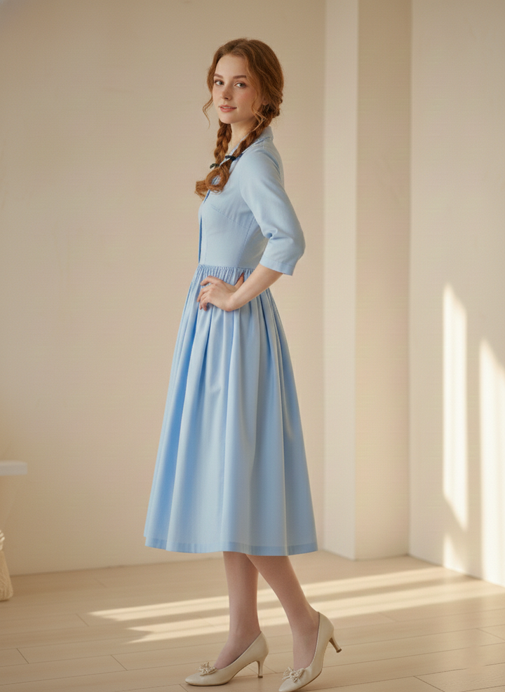 MTO - Natalie Solid Cotton Dress