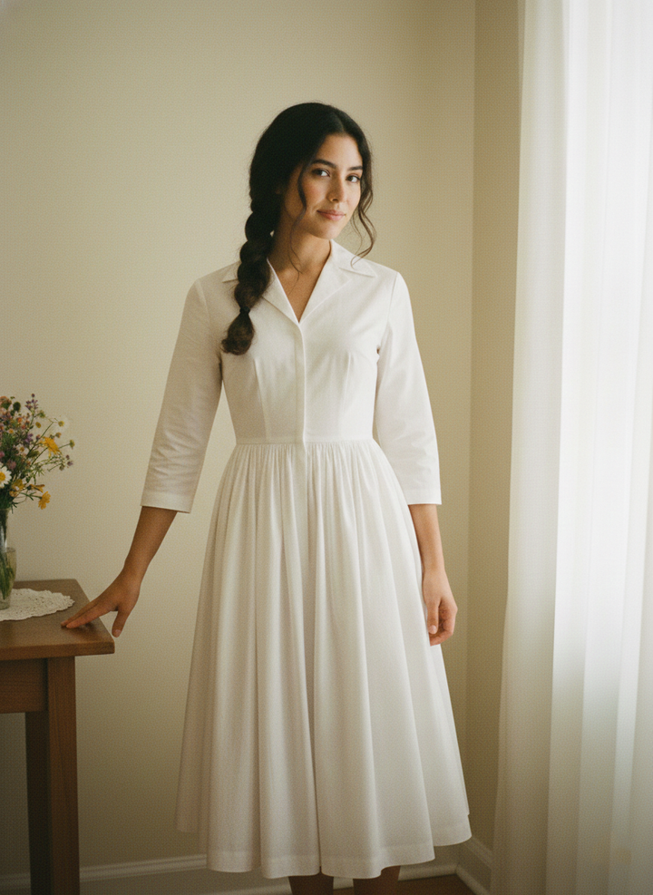 MTO - Natalie Solid Cotton Dress