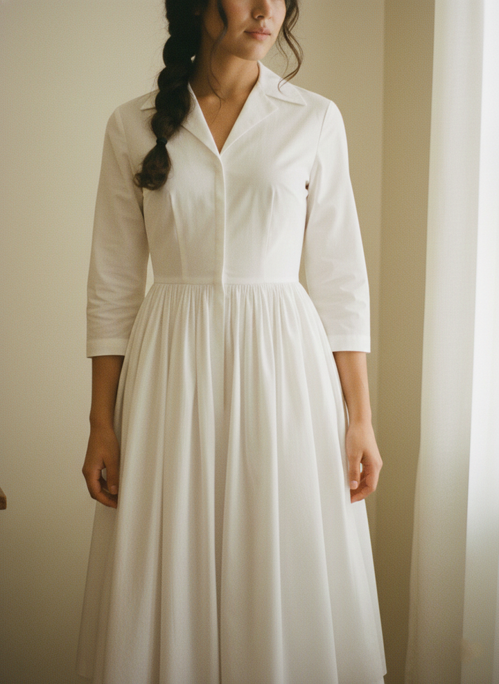 MTO - Natalie Solid Cotton Dress