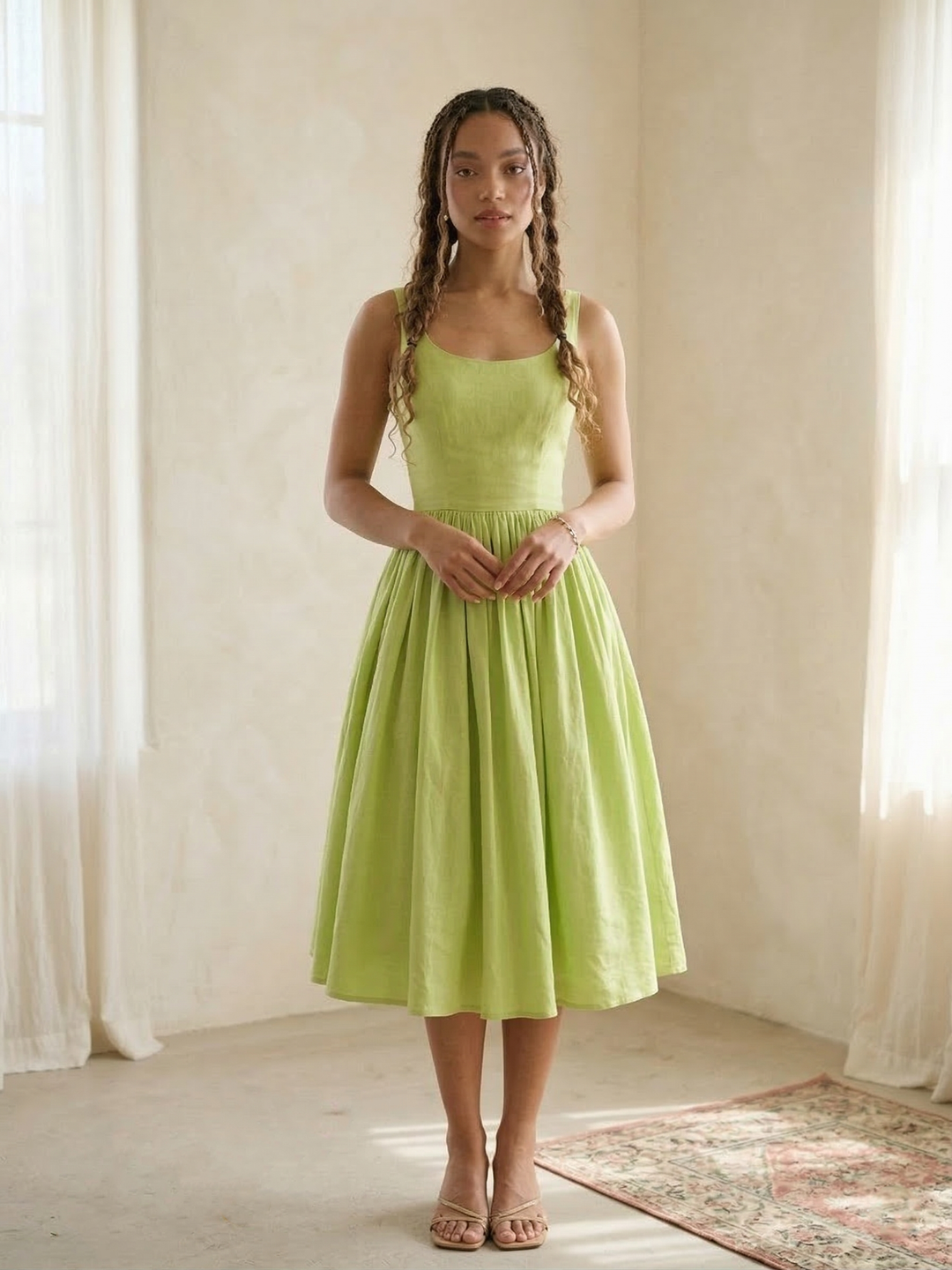 Penelope Solid Cotton Dress
