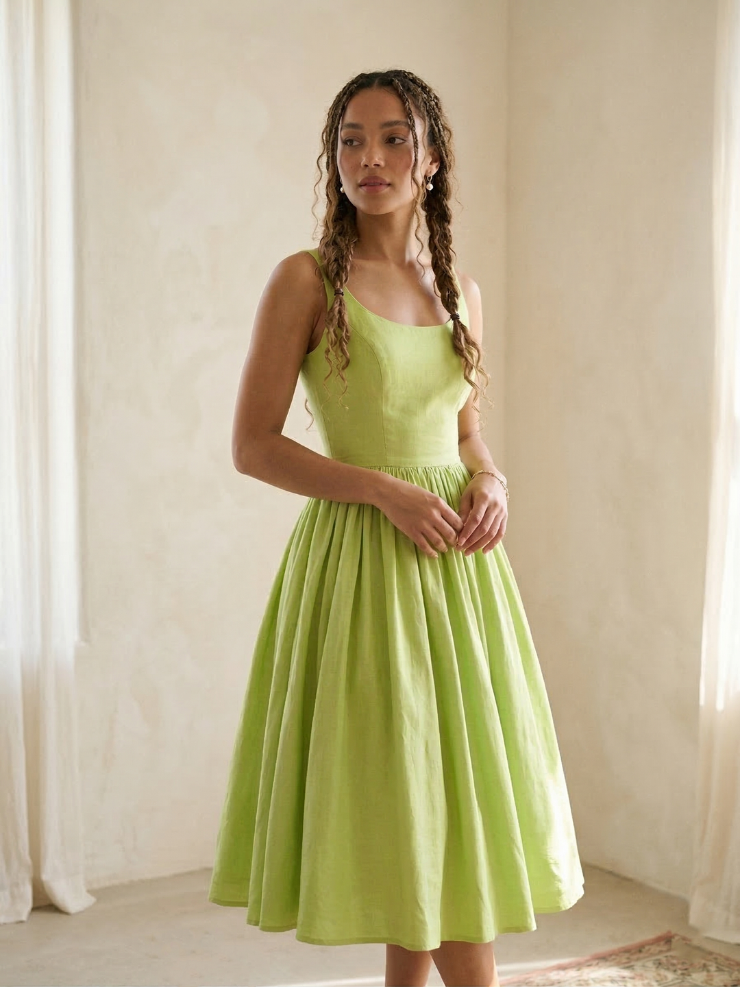 Penelope Solid Cotton Dress