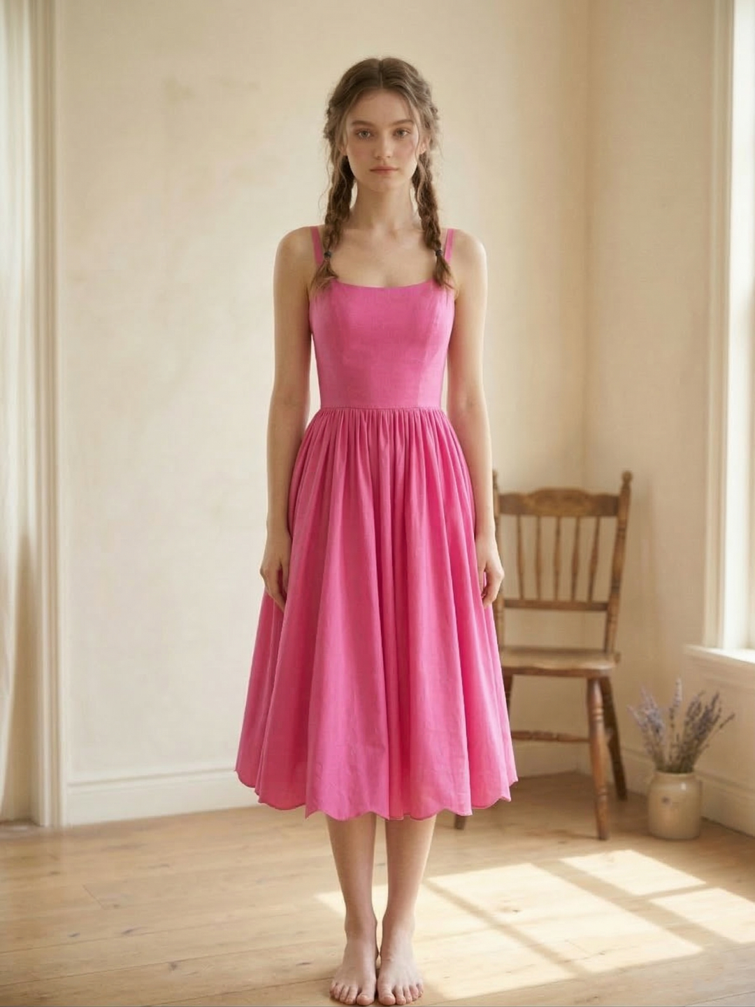 Penelope Solid Cotton Dress