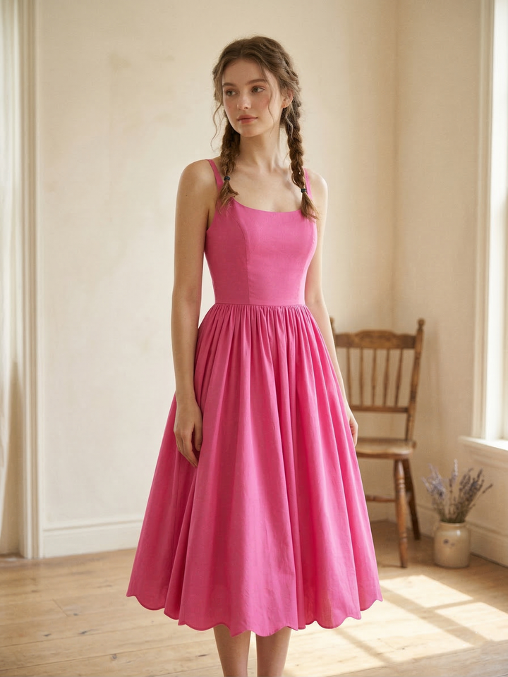 Penelope Solid Cotton Dress