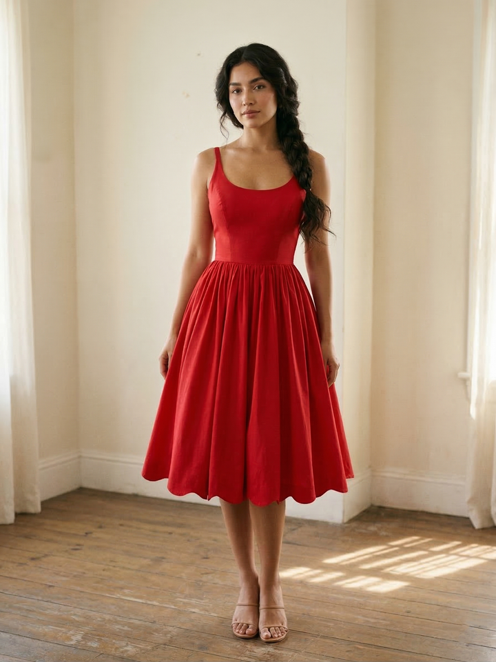 Penelope Solid Cotton Dress