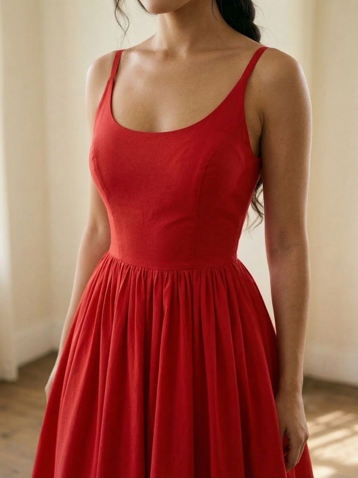 Penelope Solid Cotton Dress