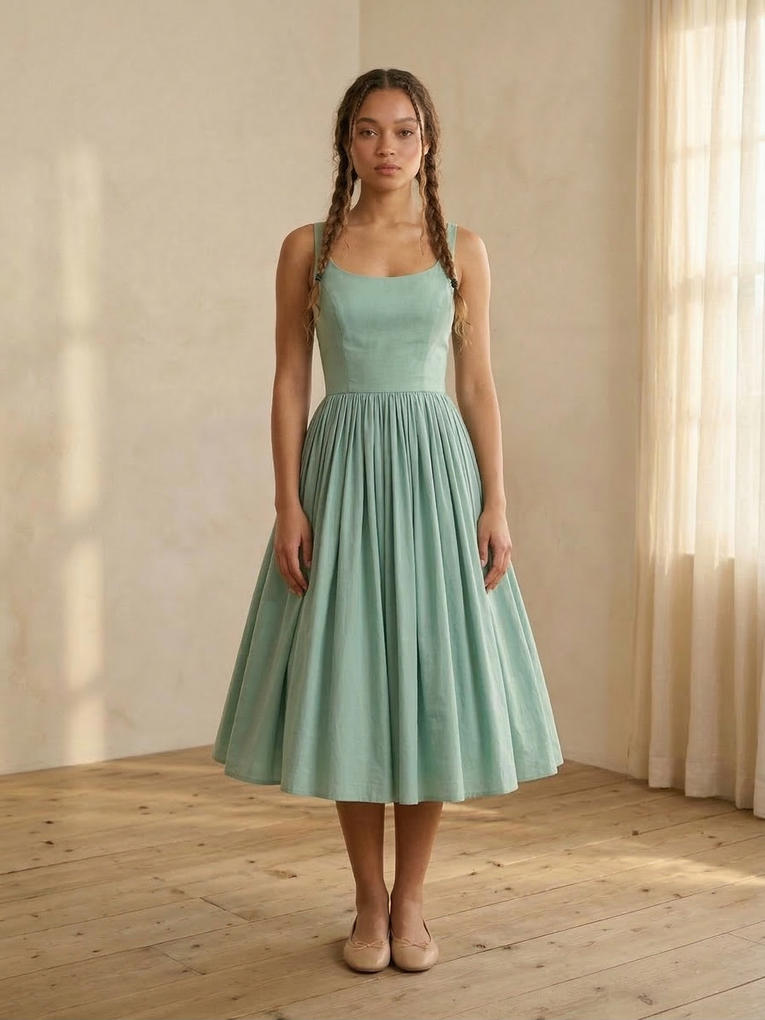 Penelope Solid Cotton Dress