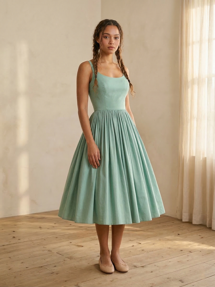 Penelope Solid Cotton Dress