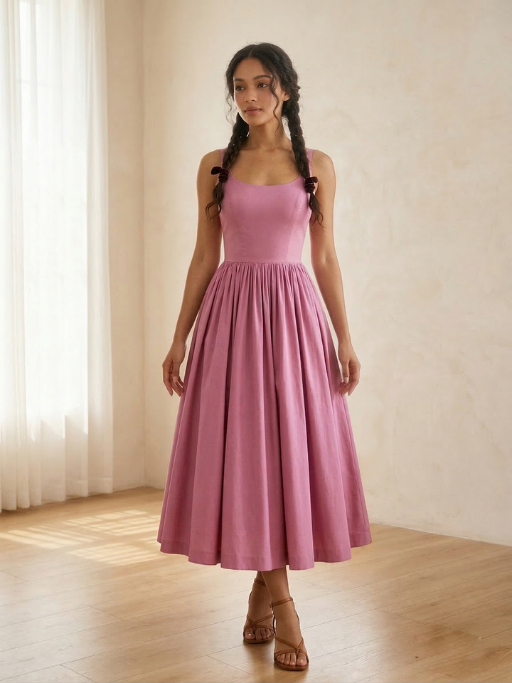 Penelope Solid Cotton Dress