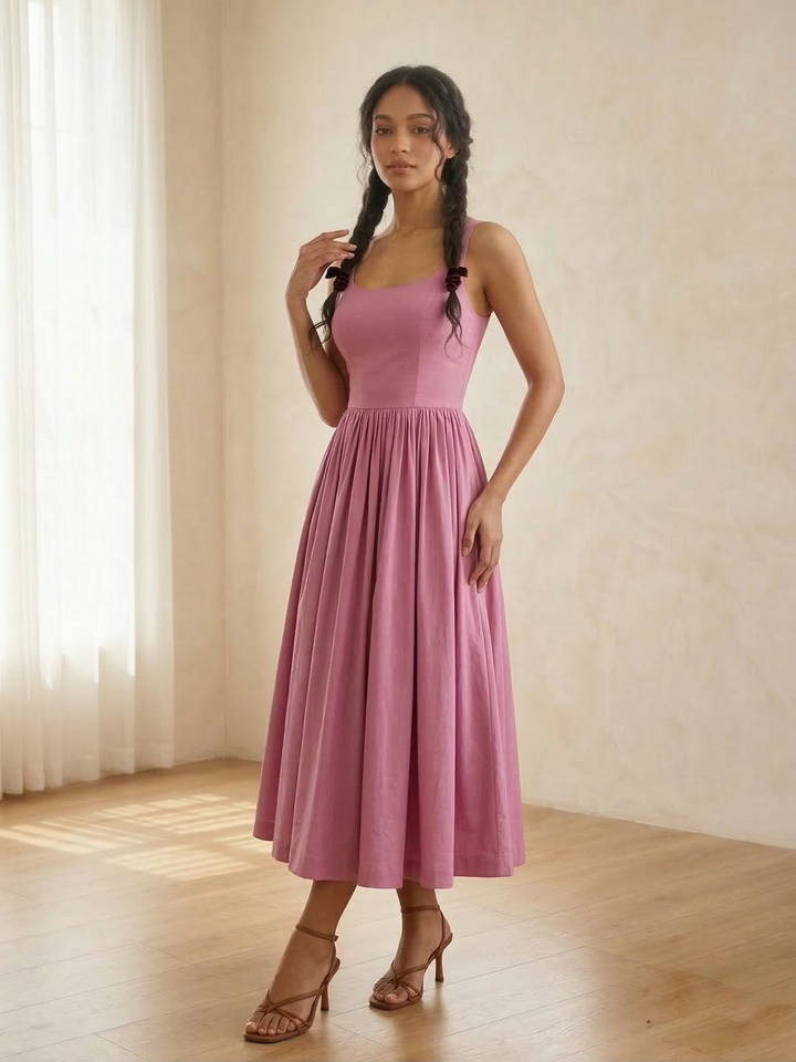 Penelope Solid Cotton Dress