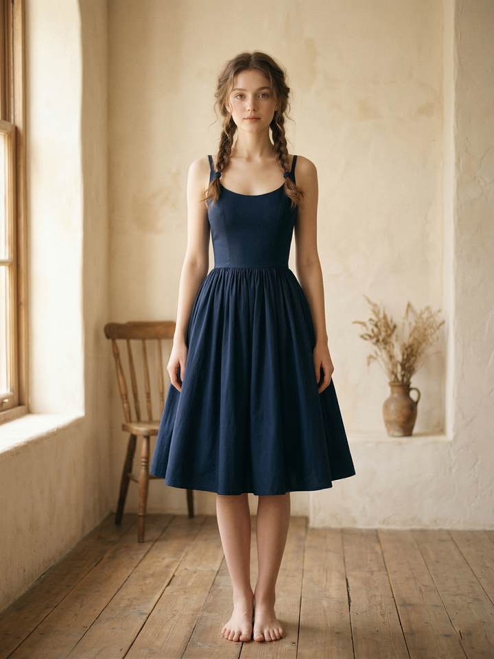 Penelope Solid Cotton Dress