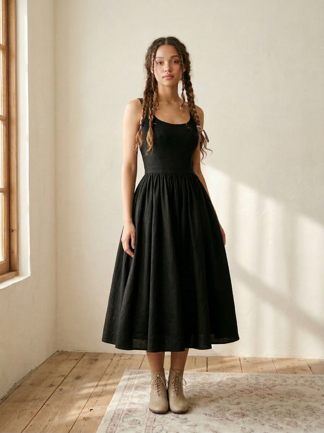 Penelope Solid Cotton Dress