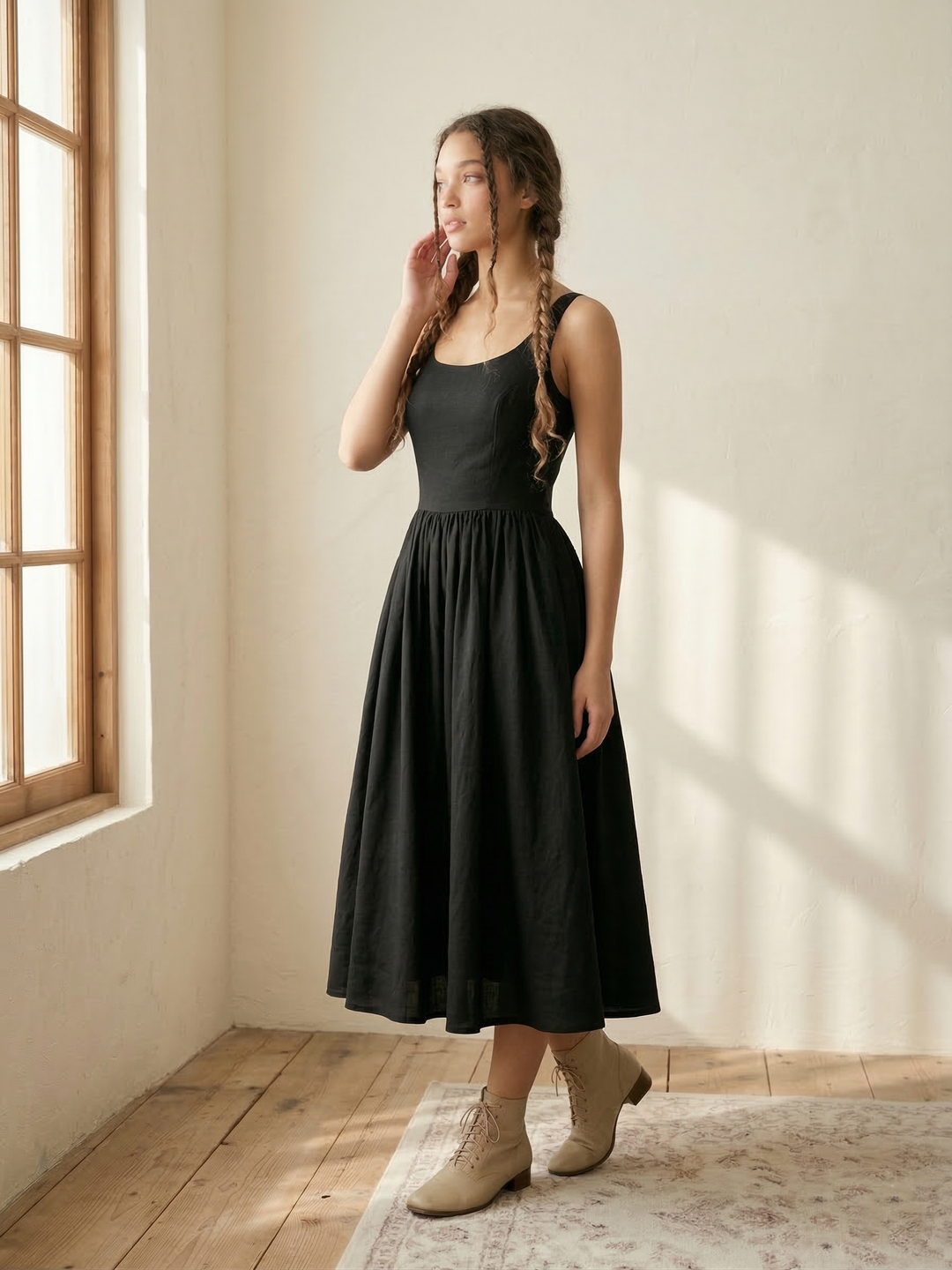 Penelope Solid Cotton Dress