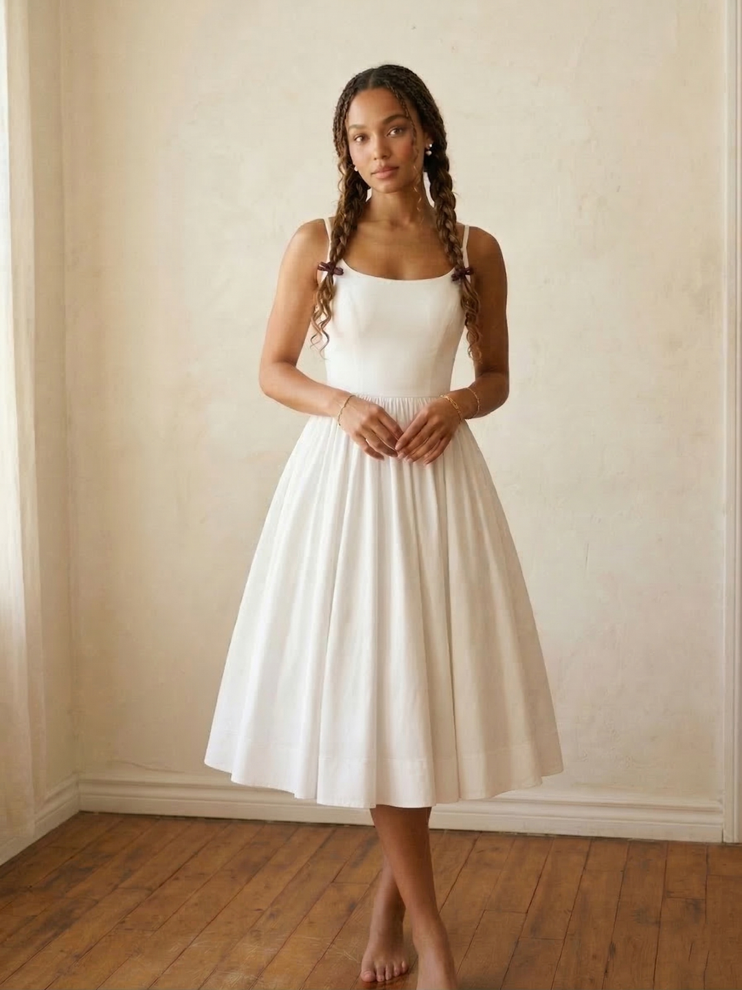 Penelope Solid Cotton Dress