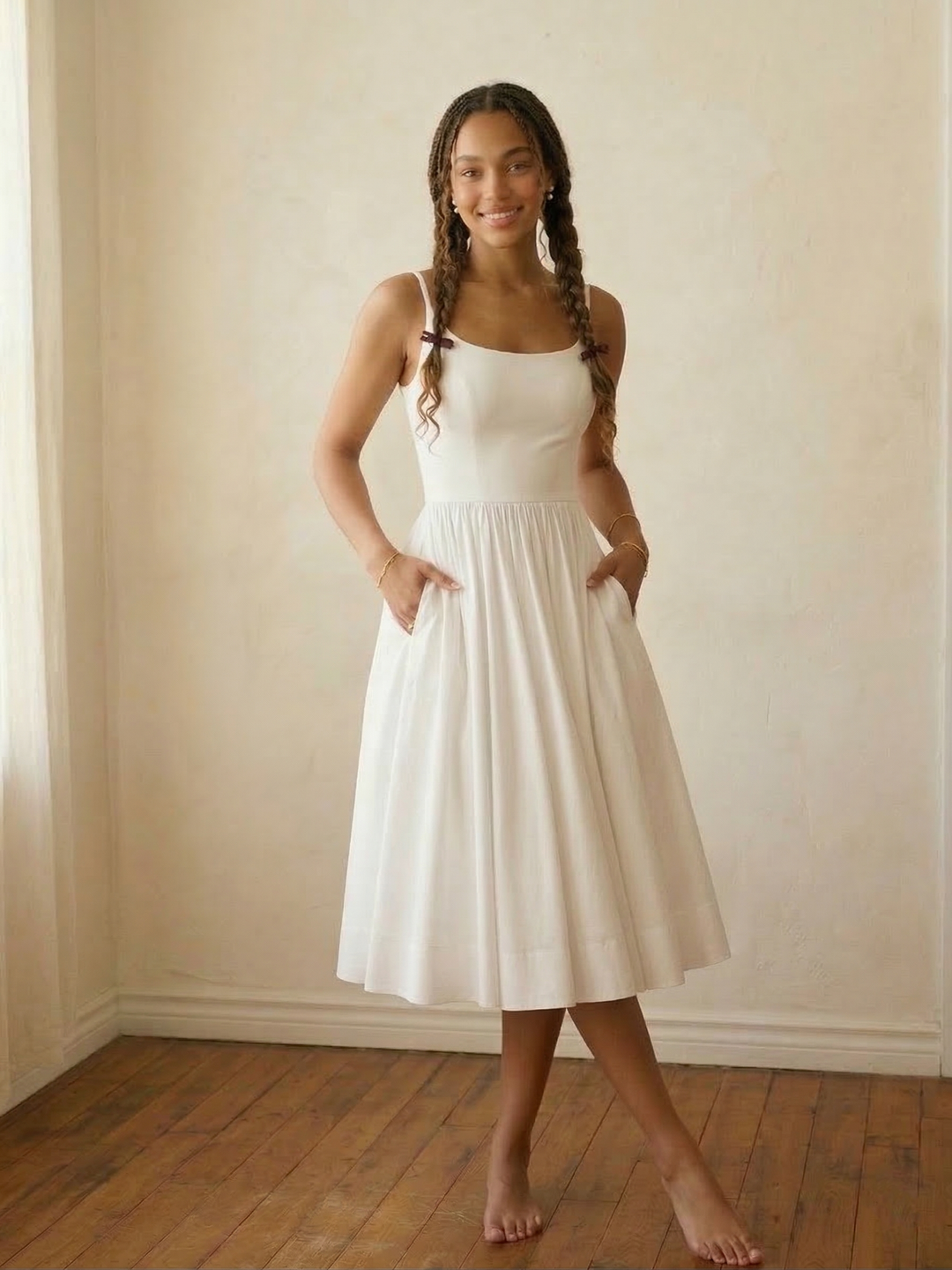 Penelope Solid Cotton Dress