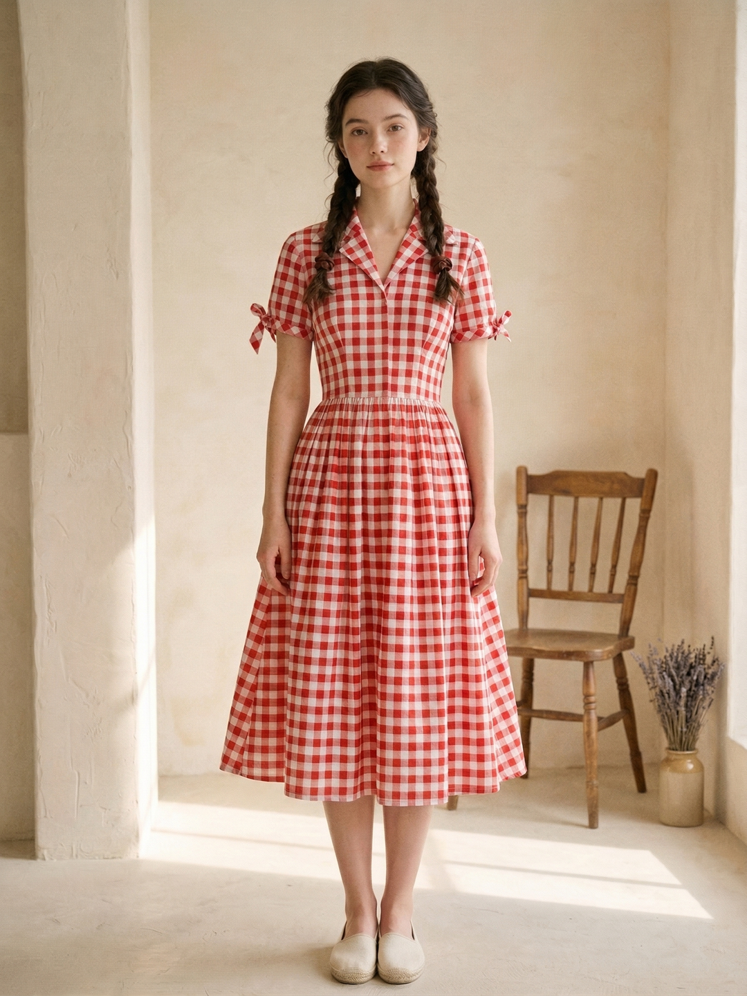 RTS - Taille S - Robe Trudie Vichy Rouge - Gros Carreaux