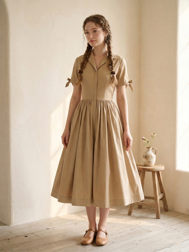 Trudie Solid Cotton Dress