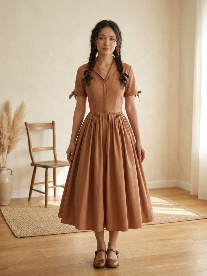 Trudie Solid Cotton Dress