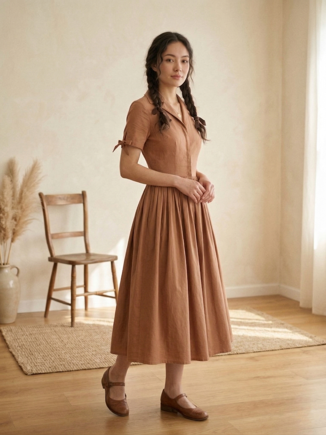 Trudie Solid Cotton Dress