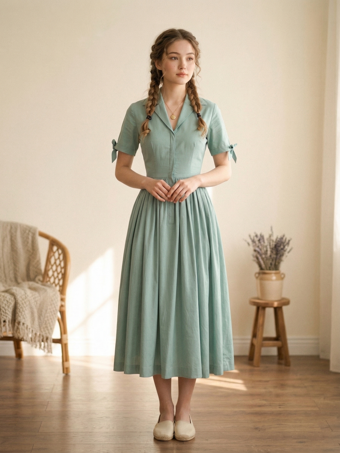 Trudie Solid Cotton Dress