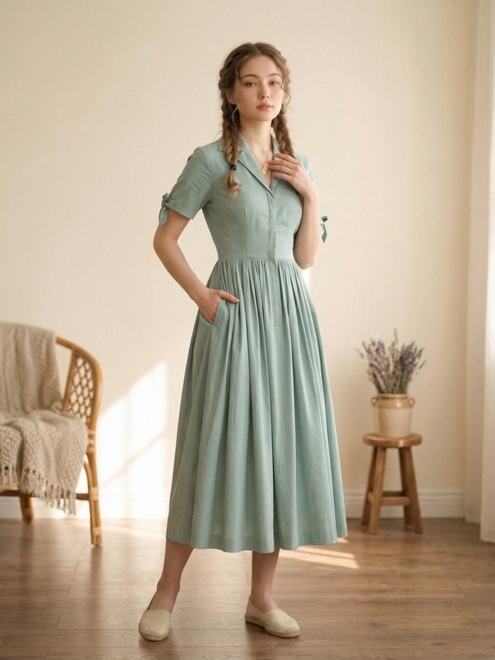 Trudie Solid Cotton Dress