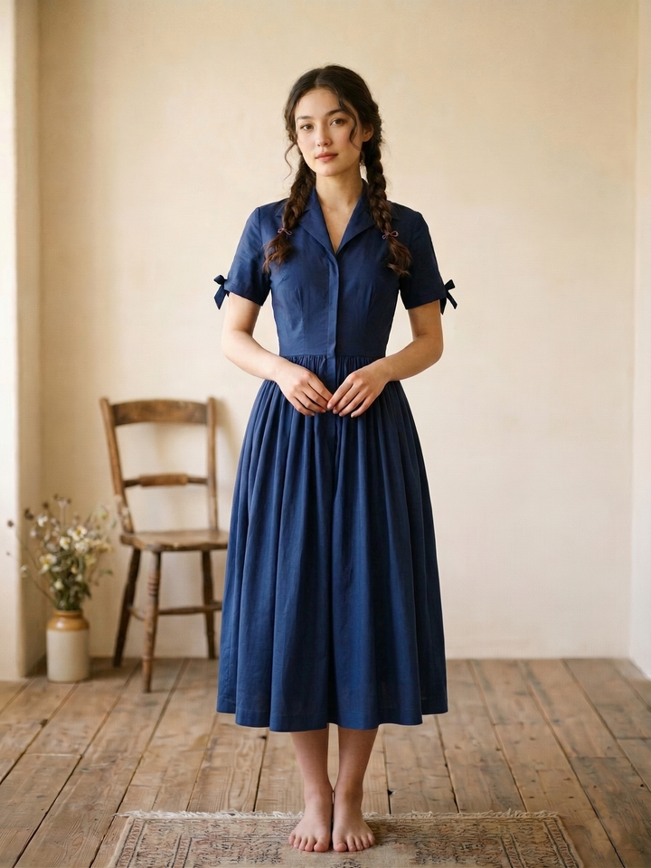 Trudie Solid Cotton Dress