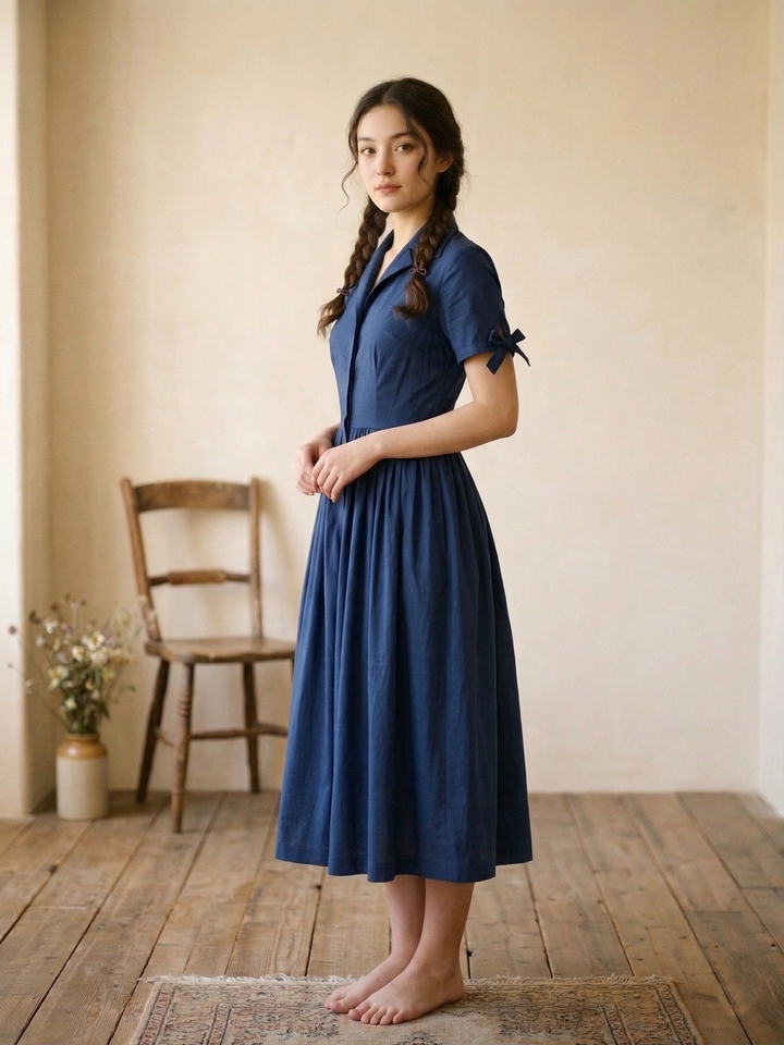 Trudie Solid Cotton Dress