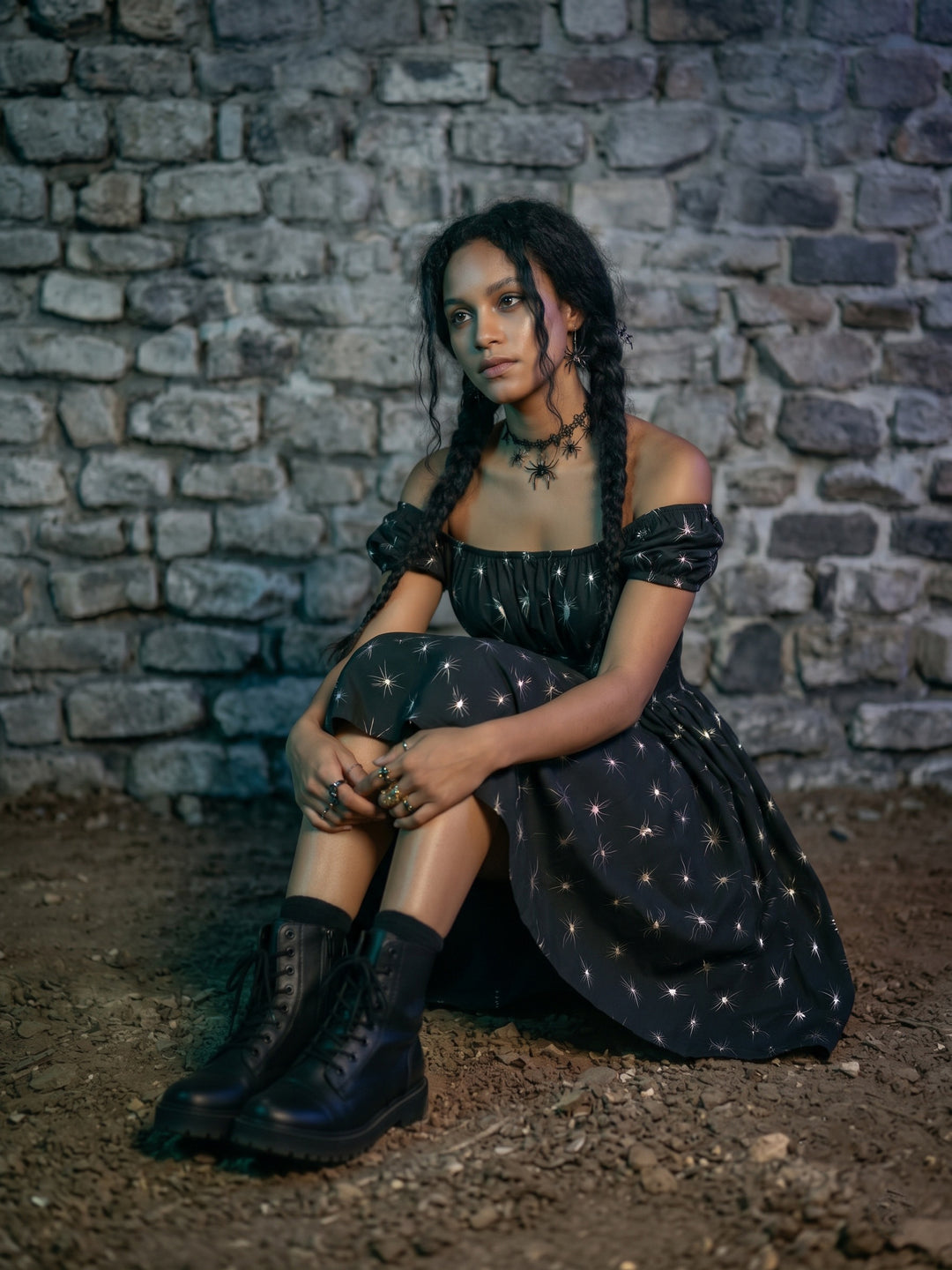 Loretta Dress "Nightcrawlers"