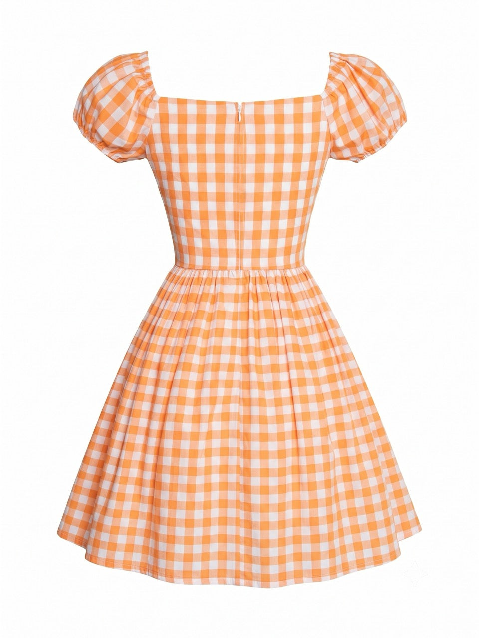 Loretta Dress in Orange Gingham