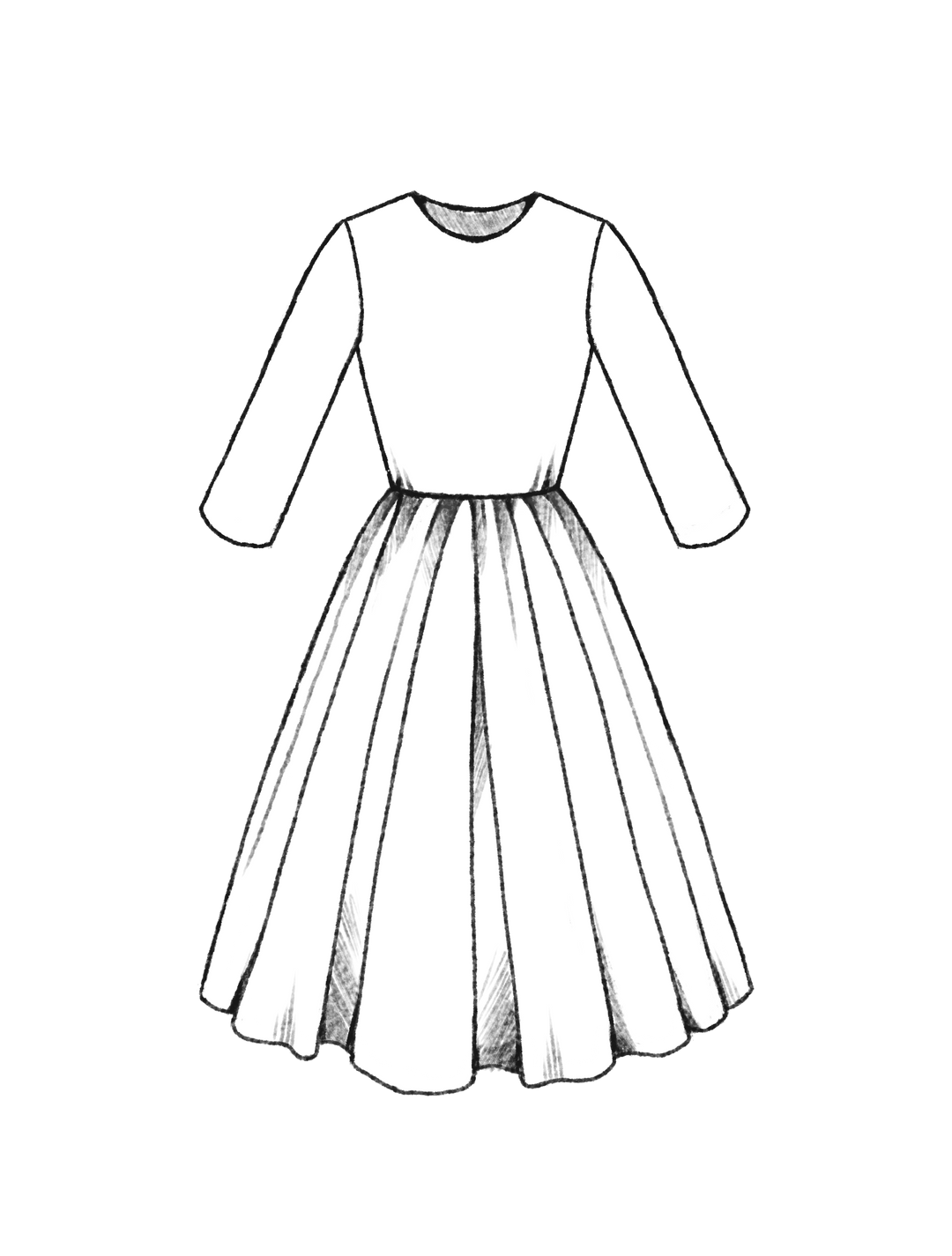 long sleeve dress clipart Elegant Dress Long Sleeves Fluffy Skirt Stock Vector (Royalty Free) 2313418253